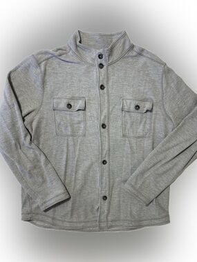 Tommy Bahama Light Gray Button-Up Shirt Jacket
